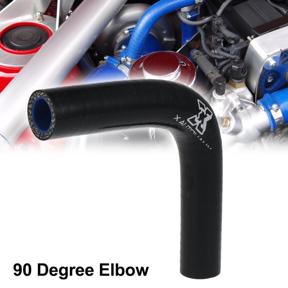 Unique Bargains 13-16mm 0.51'-0.63' Inner Diameter 90 Degree Reducer Elbow Silicone Hose Coupler Intercooler Tube for Car Black