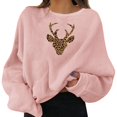 thumbnail image 3 of Women Graphic Print Thermal Sweatshirt Oversized Crew Neck Long Sleeve Drop Shoulder Pullover, 3 of 9
