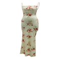 thumbnail image 4 of Robe Longue Maxi Sans Manches à Bretelles Spaghetti Découpée à Imprimé Floral pour Femmes, 4 of 7