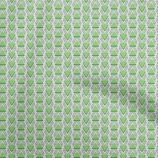 oneOone Cotton Cambric Green Fabric Geometric Craft Projects Decor Fabric Printed By The Yard 56 Inch Wide