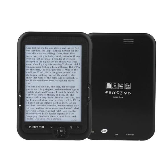 E Book Reader, E Reader for Bible, EBOOK Reader EInk 6 Inch Ereader Display 300DPI Blue Cover 16GB 8GB 4GB