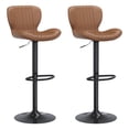 thumbnail image 5 of Walsunny Adjustable Bar Stools Set of 2 Leather Upholstered Swivel Counter Stools Counter Height Bar Stools with Large Base, Room Bar, Brown, 5 of 5