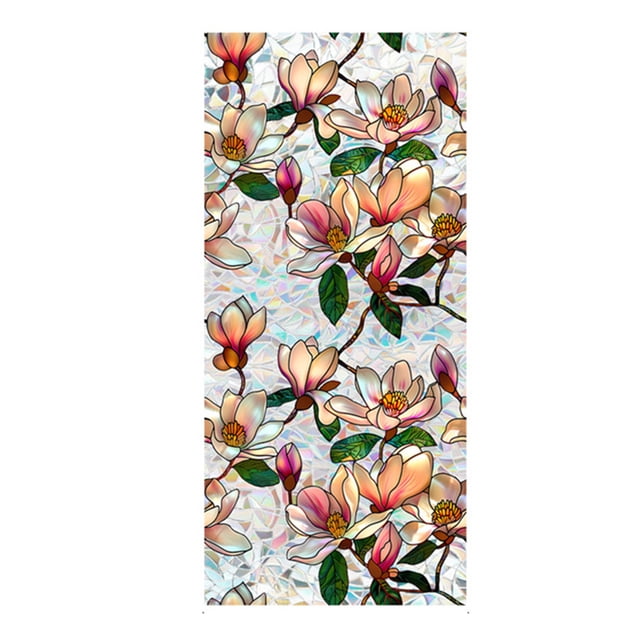 EastVita Static Cling Decorative Window Film, Sunscreen Stained Glass Window Decals Sticker Non-Adhesive, Vivid Window Clings for Living Room Kitchen