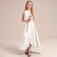 thumbnail image 2 of Robe Enfant Fille Robes Formelles Robe de Soirée Récital Performance Concours Élégante Sans Manches Filles Robe d'Été Blanche 13 Ans-14 Ans, 2 of 4