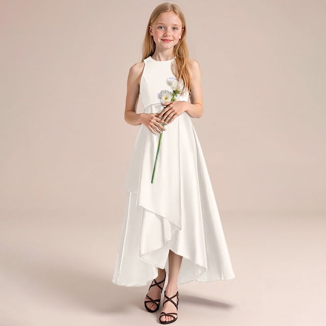 Robes de Cérémonie pour Filles, Élégantes Robes de Fête pour Récital, Concours, Sans Manches, Tenue d'Été pour Enfants, Tout-Petits à Ados