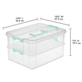 thumbnail image 2 of Sterilite Convenient Home 2-Tier Layer Stack Carry Storage Box, Clear (16 Pack), 2 of 12