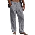 thumbnail image 1 of MAWCLOS Men Trousers Elastic Waist Sweatpants Drawstring Pants Baggy Party Solid Lounge Gray 3XL, 1 of 9