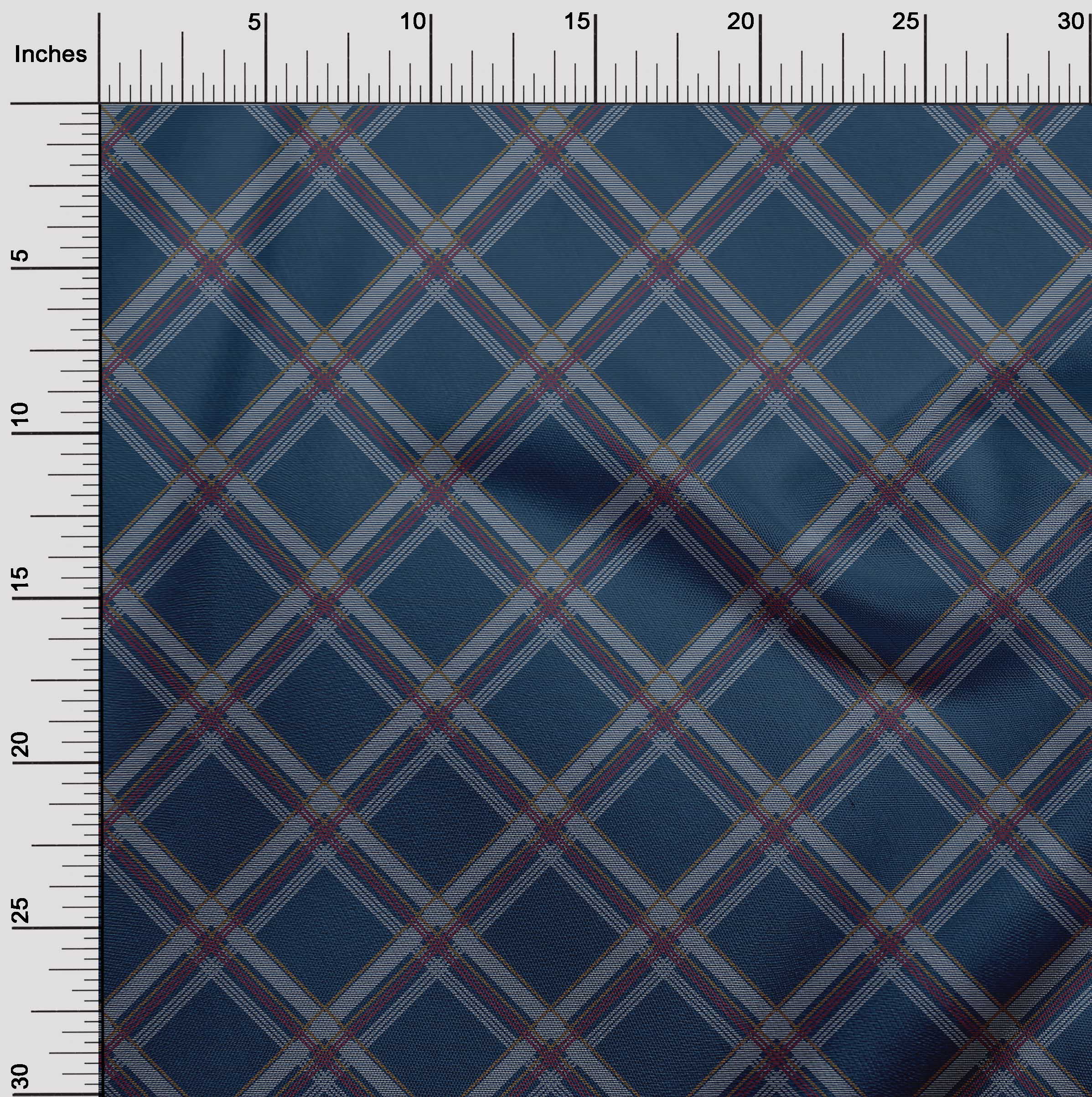 oneOone Cotton Flex Fabric Tartan Check Print Fabric BTY 40 Inch Wide