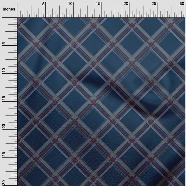 oneOone Cotton Flex Fabric Tartan Check Print Fabric BTY 40 Inch Wide