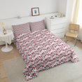 thumbnail image 4 of Erosebridal Geometry Bedding Sets Full with Comforter for Teens, Purple Duvet Insert, Rectangle Checkered Reversible Bedding Full Comforter Set, Lightweight Room Decor, 3 Pieces, 4 of 8
