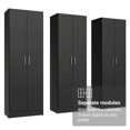 thumbnail image 4 of Madesa Kitchen Set 3 Pantry Storage Cabinet with 15 Utility Shelves 71"L Wooden Organization Unit for Kitchen - Black, 4 of 9