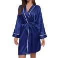 thumbnail image 1 of Pyjamas en Imitation Soie pour Femmes, Simples et Confortables pour le Bain, 1 of 3
