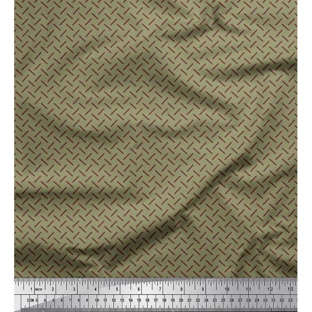 Soimoi Poly Georgette Fabric Diagonal Line Geometric Print Sewing Fabric Yard 42 Inch Wide