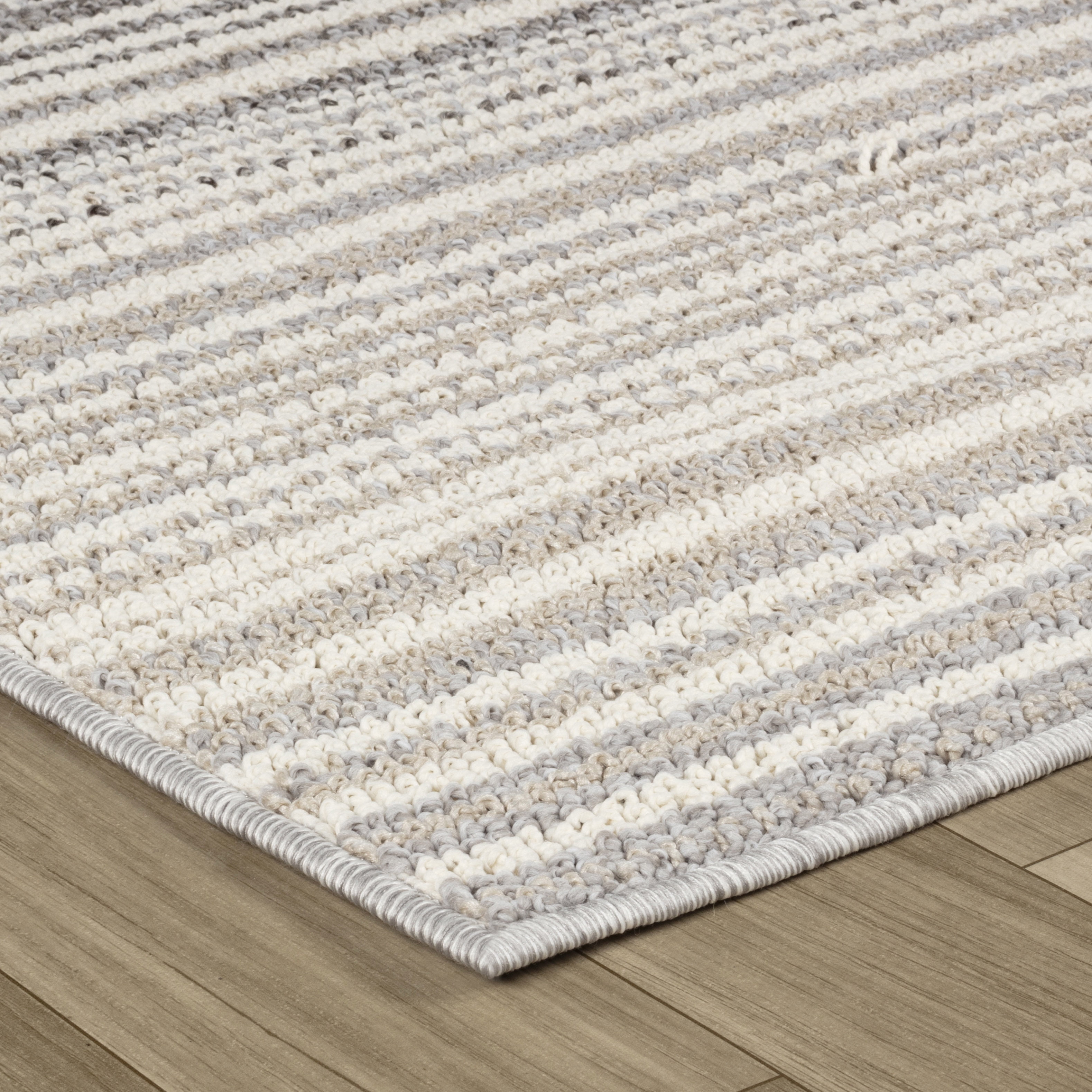 Tapis d'intérieur moderne Branch Jules, gris beige, lignes - Salon, chambre, salle à manger et cuisine