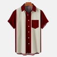 thumbnail image 1 of Dvkptbk Chemise Blouse Décontractée pour Homme à Boutons Imprimés avec Poche, Col Rabattu, Manches Courtes, 1 of 4