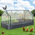 thumbnail image 3 of Galvanized Steel Raised Garden Bed Planter Box – Large Weatherproof Outdoor Pot with Open Base, Protective Mesh Cover, Ergonomic Design for Vegetables, Herbs & Flowers – 120x60x90cm, Grey, 3 of 10