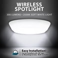 thumbnail image 2 of Bell + Howell Wireless Motion LED Ceiling Light Soft White 1 Piece Battery Operated Remote Control Easy Care, 2 of 7