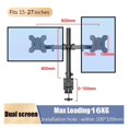 thumbnail image 3 of Dual Monitor Stand, Holds Screen to 27inch, Monitor Stand Adjustable Height, Tilt, Swivel, Rotation ,Adjustable, 3 of 6