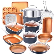 Gotham Steel 20 Piece Nonstick Ceramic Cookware and Bakeware Set with Lids Dishwasher and Oven Safe