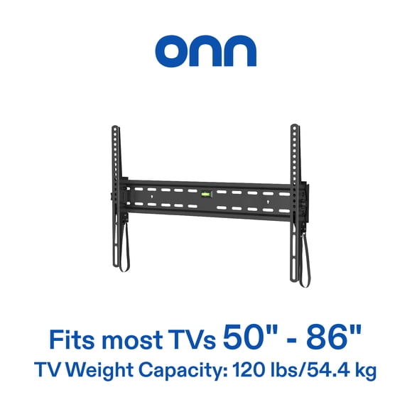 onn. 50 in.–86 in./127 cm–218.44 cm Tilting TV Wall Mount, UL Listed