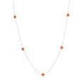 thumbnail image 1 of Sterling Silver Station Chain Necklace Adorned With Fire Opal Color Swarovski Crystals, 1 of 2