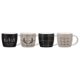 thumbnail image 1 of Bouclair Black Set of 4 Holiday Mugs, 1 of 5