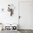 thumbnail image 2 of Boutique Home Modern White Shoe Bench with Padded Seat and Storage, 2 of 7