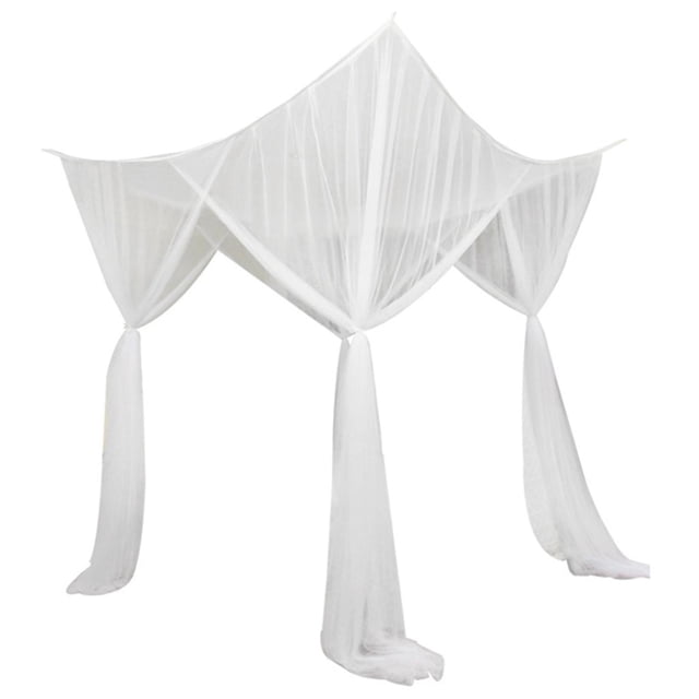 Abbracc Baldaquin de Poteau de Lit Filet Literie Draperie Housse Draperie de Lit pour Adultes Filles Blanc