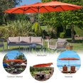 thumbnail image 4 of Costway Parasol de Patio Double Face Jumeau de 15 Pi pour l'Extérieur, Style Marché, avec Manivelle et Base, Orange, 4 of 10