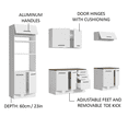 thumbnail image 4 of Madesa Full Set Hazel Kitchen Storage Cabinet 107 Inch Wooden Organization Unit with Multiple Compartments Engineered Wood Slab Doors Painted Finish Floor Mount Removable Plinth - White/Brown, 4 of 11