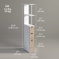 thumbnail image 3 of HOMCOM Narrow Bathroom Floor Cabinet with Drawer, Open Shelves, Natural, 3 of 10