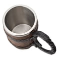 thumbnail image 3 of Tasse à Bière en Bois Fait Main en Verre avec Poignée en Acier Inoxydable Double Paroi pour Bar, 3 of 8