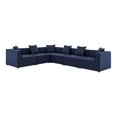 thumbnail image 2 of Modway Saybrook 6-Piece Modern Fabric Outdoor Patio Sectional Sofa in Navy, 2 of 11