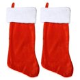 thumbnail image 1 of Classic Christnas Stockings Red & White Plush 18"" Set Of 2, 1 of 2