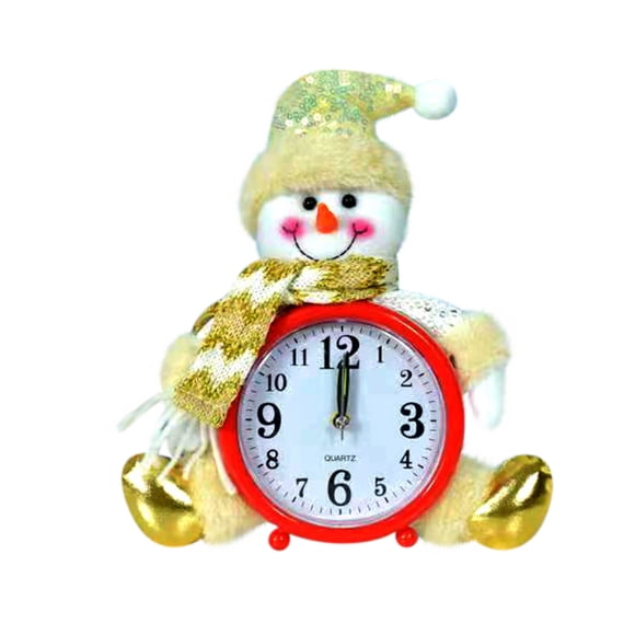 Horloge de Noël B Décoration de Chevet Petit Cadeau Mignonne Réveil Silencieux avec Matériau Abs et Motif du Père Noël pour Maison Bureau 1.6x7.5x8.3 Po