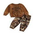 thumbnail image 1 of Baby Boys 2PCS Pants Sets Long Sleeve Round Neck Sweatshirt Tops Solid Color Pants Sets, 1 of 6