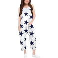 thumbnail image 1 of Girls Overall Star Print Jumpsuits Rompers for Girls Spaghetti Strap Rompers with Pockets Girl Clothes 8-10 Y, 1 of 6