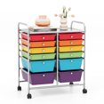 thumbnail image 1 of Costway 12 Drawers Rolling Cart Storage Scrapbook Paper Studio Organizer Bins Multicolor, 1 of 10
