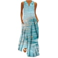 thumbnail image 2 of Lenago Robe Sans Manches Grande Taille pour Femmes Décontractée Ample Imprimée Robe Débardeur Plage Col en V avec Poche Robe d'Été Sans Manches Robes d'Été de Plage en Liquidation, 2 of 5