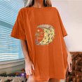 thumbnail image 2 of Birdeem T-Shirt Décontracté à Manches Courtes Imprimé Pizza d'Été pour Femmes, 2 of 7