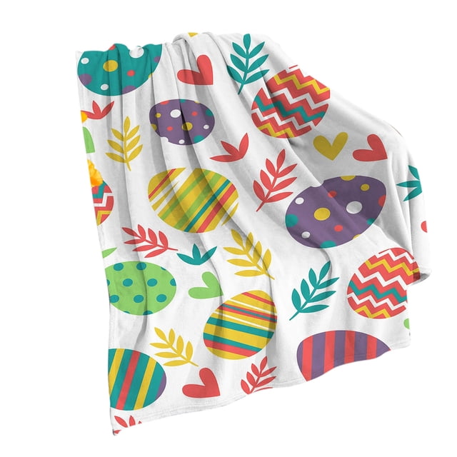 Easter Blanket Easter Eggs Blanket Flannel Digital Printed Conditioning Blanket Nap Blanket