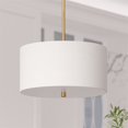 thumbnail image 2 of Hudson & Canal PD0619 Ellis Brass Pendant with Fabric Shade, 2 of 13