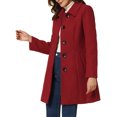 thumbnail image 4 of INSPIRE CHIC Manteau d'Hiver Long Chaud à Simple Boutonnage pour Femme Rouge Foncé TG, 4 of 5