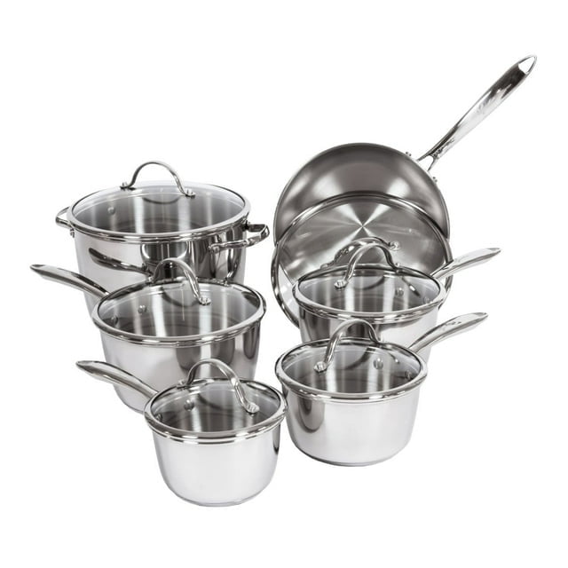 Lagostina Cucina Mia Stainless Steel Cookware Set, 12-pieces
