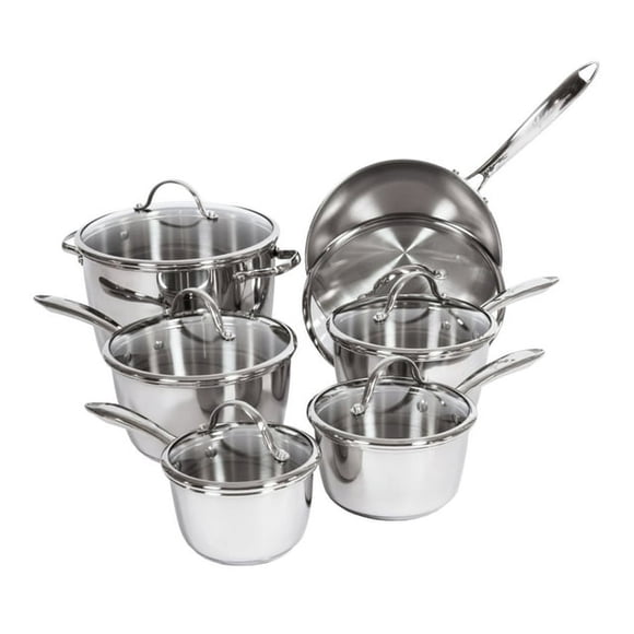 Lagostina Cucina Mia Batterie de Cuisine en Acier Inoxydable, 12 Pcs