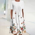 thumbnail image 1 of Robe Maxi à Manches Robe d'Été Bohème à Imprimé pour Femme Robe de Plage à Manches Courtes Robe Longueur Genou Robe à Manches Courtes en Liquidation, 1 of 5