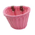 thumbnail image 4 of Almencla Kids Bike Basket Front Handlebar Basket Handwoven Multi Purpose Fits Most Bikes Pink, 4 of 8
