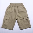 thumbnail image 4 of XDZJLR Pantalon Garçon Enfants Cargo Jeunesse Décontracté Ample Extensible Extérieur Bas Cargo Shorts 8-9 Ans, 4 of 7