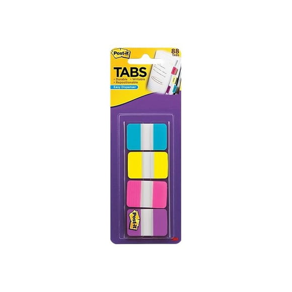 3M MMM686AYPV1IN Sticky note Dispenser Tabs,1 in. x 1.5 in.,88 Tabs,22 ea. AA-YW-PK-VT