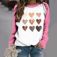thumbnail image 1 of Qertyioot Chandail Cœur d'Amour Saint-Valentin Grande Taille, Haut à Manches Longues Imprimé pour Femmes Mode Haut Décontracté Col Rond Hauts, 1 of 3